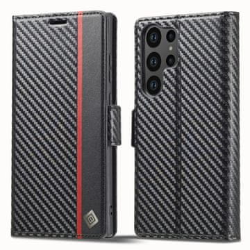 LC.IMEEKE Ovitek za Samsung Galaxy S23 Ultra, karbonski, , črn