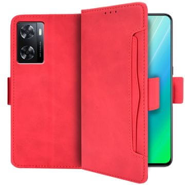 GS Preklopni ovitek za Oppo A57s, reža za kartico, rdeč