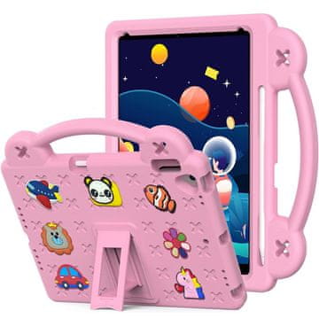 GS Ovitek za iPad 10,2" 2021/2020/2019 (9./8./7. gen.) / Air 10,5" 2019 (3. gen.), ljubki vzorci, s stojalom, roza