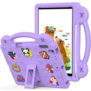 GS Ovitek za iPad 9.7" 2018/2017 (6./5. generacija) / Pro 9.7" 2016, ljubki vzorci, s stojalom, vijoličen