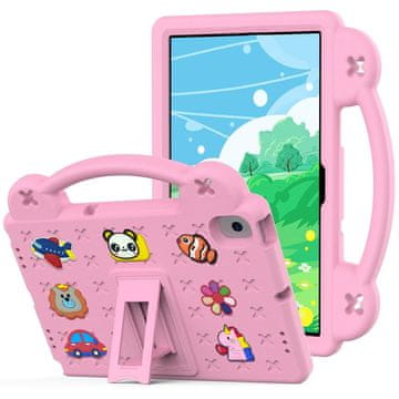 GS Ovitek za Lenovo Tab M10 X505F X605F / Tab P10-X705F/L / Huawei T5 10.1, ljubki vzorci, s stojalom, roza