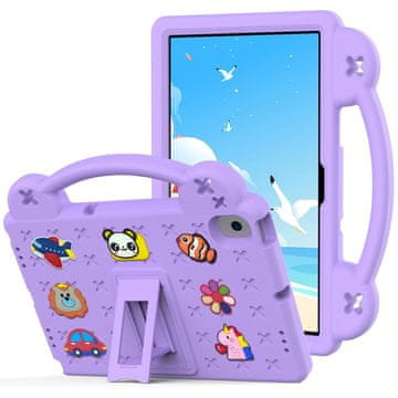 GS Ovitek za Lenovo Tab M10 X505F X605F / Tab P10-X705F/L / Huawei T5 10.1, ljubki vzorci, s stojalom, vijoličen