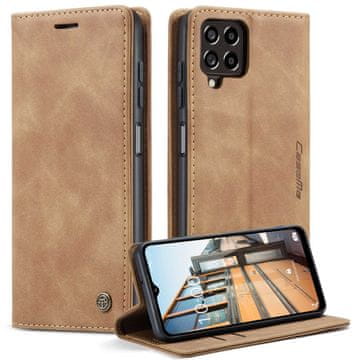 CaseMe Ovitek za Samsung Galaxy M33 5G, usnjena denarnica, rjava