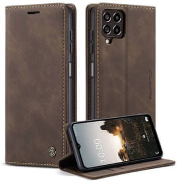 CaseMe Ovitek za Samsung Galaxy M33 5G, usnjena denarnica, rjava