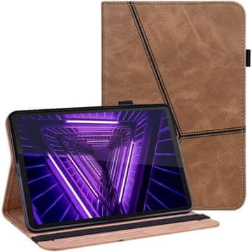 GS Ovitek za Lenovo Tab M10 Plus 10.6 Gen 3 TB-125F TB-128F, klasičen, z držalom za pisalo, rjav