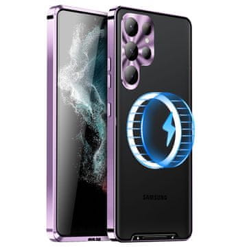GS Zaščitni ovitek za kamero Samsung Galaxy S23 Ultra, CamShield MagSafe, prozoren/vijoličen