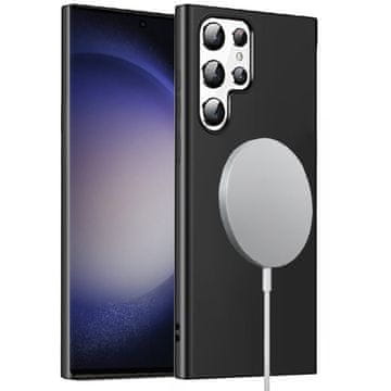 GS Ovitek za Samsung Galaxy S23 Ultra, silikonski MagSafe, črn