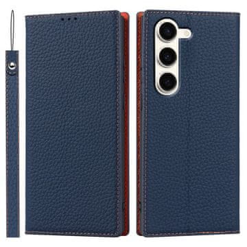 GS Usnjen ovitek za Samsung Galaxy S23 Plus, ERBORD zrnato usnje, temno moder