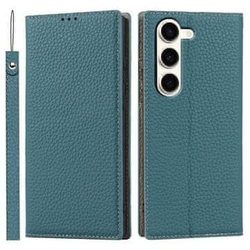 GS Usnjen ovitek za Samsung Galaxy S23 Plus, ERBORD zrnato usnje, moder