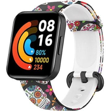 GS Silikonski pašček za Xiaomi Redmi Watch 2 Lite, barvite lobanje