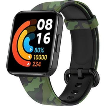 GS Silikonski pašček za Xiaomi Redmi Watch 2 Lite, zelena kamuflažna barva