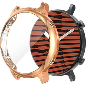 GS Ovitek 2 v 1 z zaščitnim steklom za Huawei Watch GT 2 42 mm, roza zlat