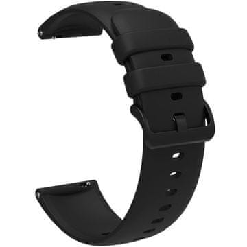 GS Univerzalni silikonski pašček 22 mm, gladek, črn