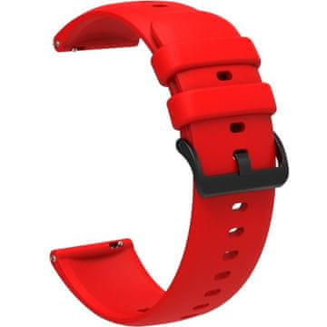GS Univerzalni silikonski pašček 22 mm, gladek, rdeč