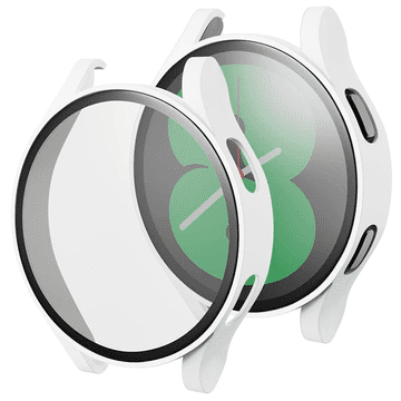 GS Ovitek 2 v 1 + kaljeno steklo za Samsung Galaxy Watch 4 40 mm, bel
