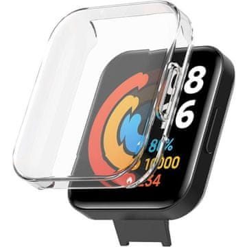 GS Silikonski ovitek 2v1 z zaščitnim ovitkom za zaslon za Xiaomi Redmi Watch 2 Lite, prozoren