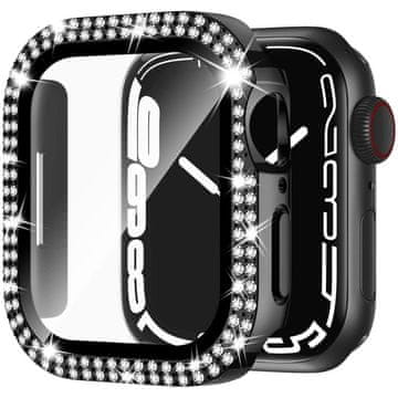 GS Ovitek 2 v 1 + kaljeno steklo za Apple Watch 4/5/6/SE 40 mm, črn