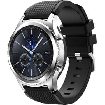 GS Univerzalni silikonski pašček 22 mm, črne barve