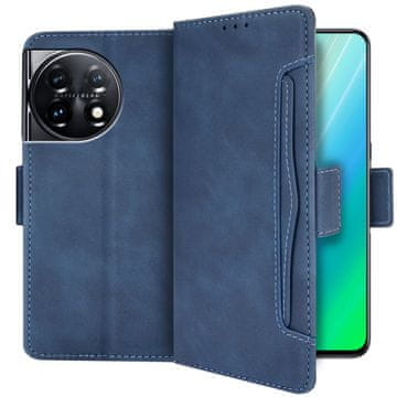 GS Ovitek s preklopom za OnePlus 11 5G, reža za kartico, moder