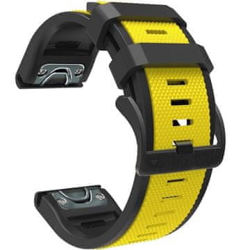 GS Silikonski pašček Quickfit 26 mm za Garmin, rumen/črn