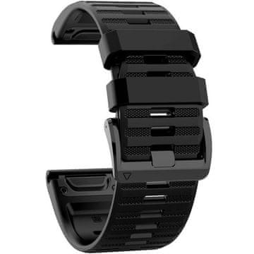 GS Silikonski pašček QuickFit za Garmin Fenix 26 mm, črne barve