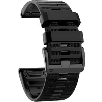 GS Silikonski pašček QuickFit 22 mm za Garmin, črne barve