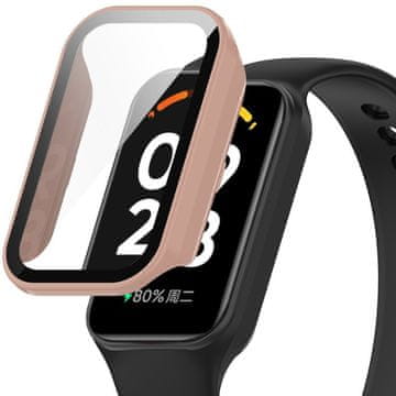 GS Ovitek 2 v 1 + kaljeno steklo za Xiaomi Redmi Band 2 / Xiaomi Smart Mi Band 8 Active, roza