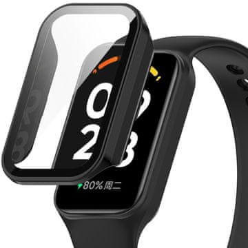 GS Ovitek 2 v 1 + kaljeno steklo za Xiaomi Redmi Band 2 / Xiaomi Smart Mi Band 8 Active, črn