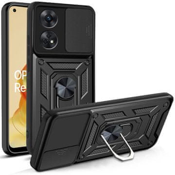 GS Oklepni ovitek za Oppo Reno8 T, CamShield Slide, črn