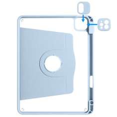 GS Ovitek za iPad Pro 11" M2 2022 / M1 2021 / 2020, z držalom za pisalo, vrtenje za 360°, moder