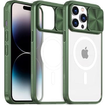 Overboard Ovitek za iPhone 14 Pro Max, drsna kamera MagSafe, zelena