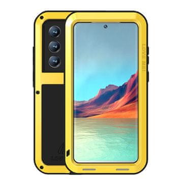 Love Mei Ovitek za Samsung Galaxy S22 Ultra, oklepljen brez stekla, rumen