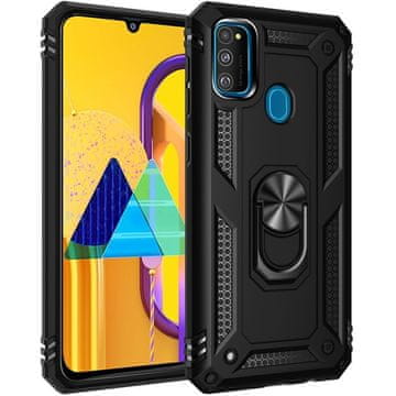 GS Oklepni ovitek za Samsung Galaxy M21, Nox Case Ring, črn