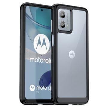 GS Ovitek za Motorola Moto G53 5G, Fusion Hybrid, prozoren / črn