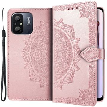 GS Ovitek za Xiaomi Redmi 12C, Mandala, roza zlata