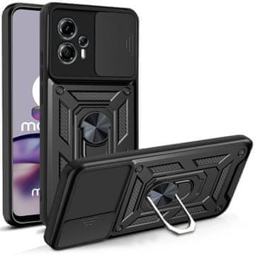 GS Oklepni ovitek za Motorola Moto G13 / G23, CamShield Slide, črn