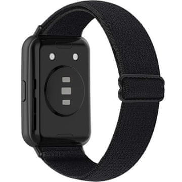 GS Najlonski pašček za Huawei Watch Fit 2, črne barve