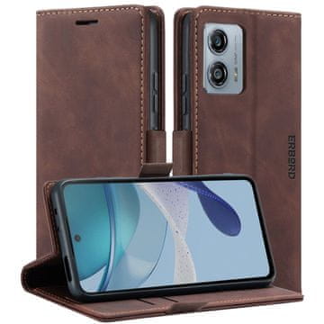 Overboard Ovitek za Motorola Moto G53, vintage denarnica s preklopom, barva kave