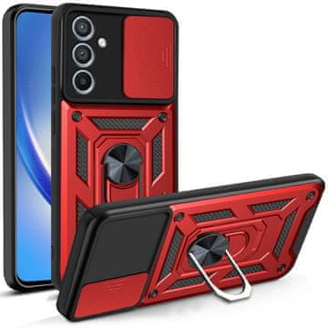 GS Oklepni ovitek za Samsung Galaxy M34, CamShield Slide, rdeč