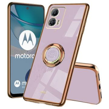 GS Ovitek za Motorola Moto G53 5G, Electro Ring, vijoličen