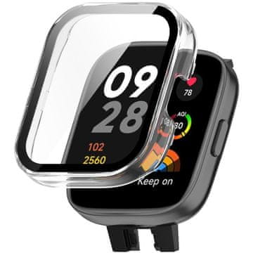 GS Ovitek 2 v 1 + kaljeno steklo za Xiaomi Redmi Watch 3, prozoren, brezbarven