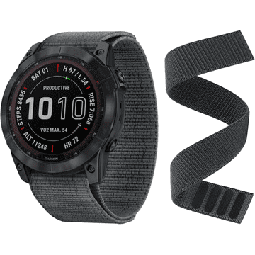 GS Najlonski trak za Garmin Fenix 3/3HR/5X/6X/6X Pro/7X/7X Solar, siv