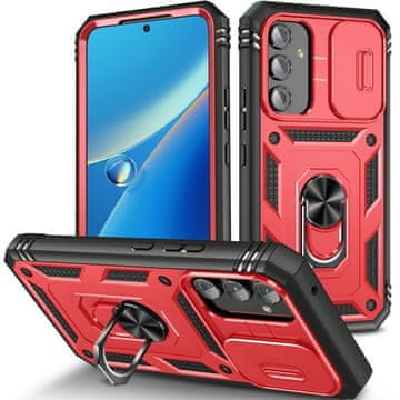 GS Oklepni ovitek za Samsung Galaxy A54 5G, CamShield Slide, rdeč / črn