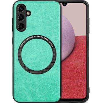 GS Usnjen hibridni ovitek MagSafe za Samsung Galaxy A14 5G, zelen