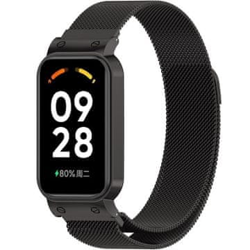 GS Milanska zapestnica za Xiaomi Redmi Smart Band 2 / Xiaomi Smart Mi Band 8 Active, črna