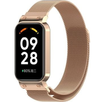 GS Milanska zapestnica za Xiaomi Redmi Smart Band 2 / Xiaomi Smart Mi Band 8 Active, roza zlata