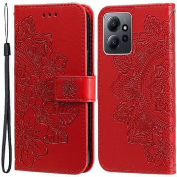 GS Ovitek za Xiaomi Redmi Note 12 4G, cvet mandale, rdeč