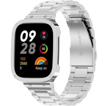 GS Jeklena zapestnica za Xiaomi Redmi Watch 3, srebrna
