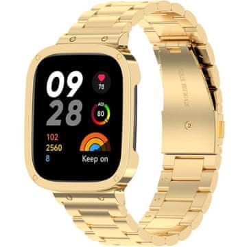 GS Jeklena zapestnica za Xiaomi Redmi Watch 3, zlata