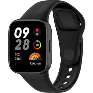 GS Silikonski pašček za Xiaomi Redmi Watch 3, črne barve